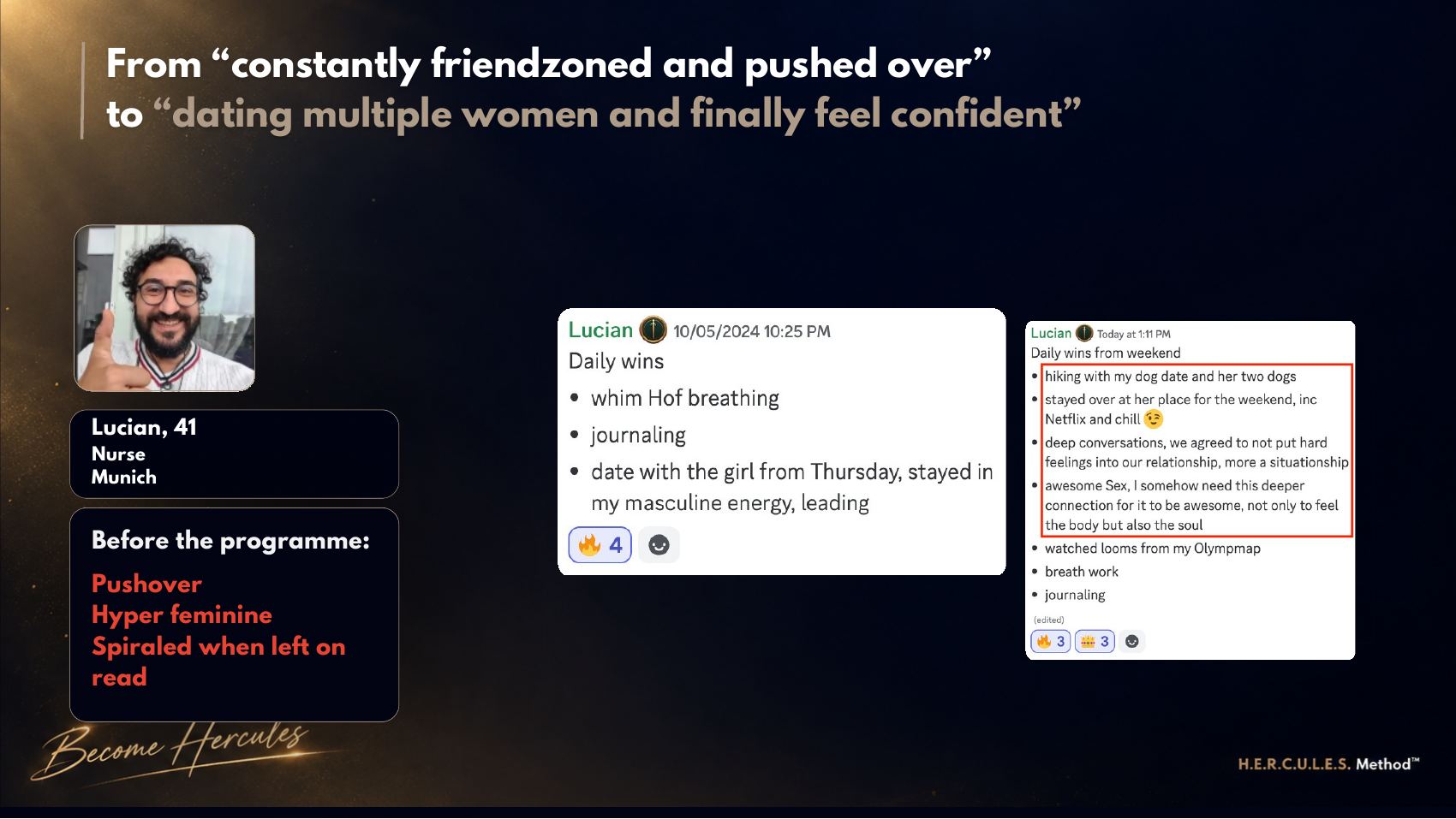 Client transformation story with real messages