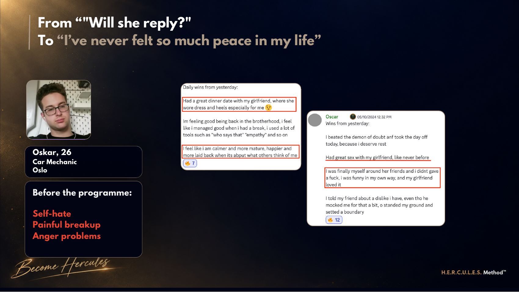 Client transformation story with real messages