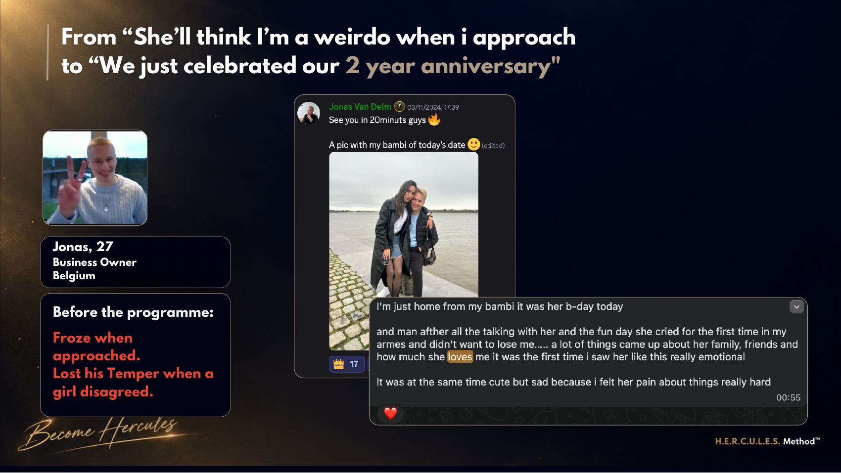 Client transformation story with real messages