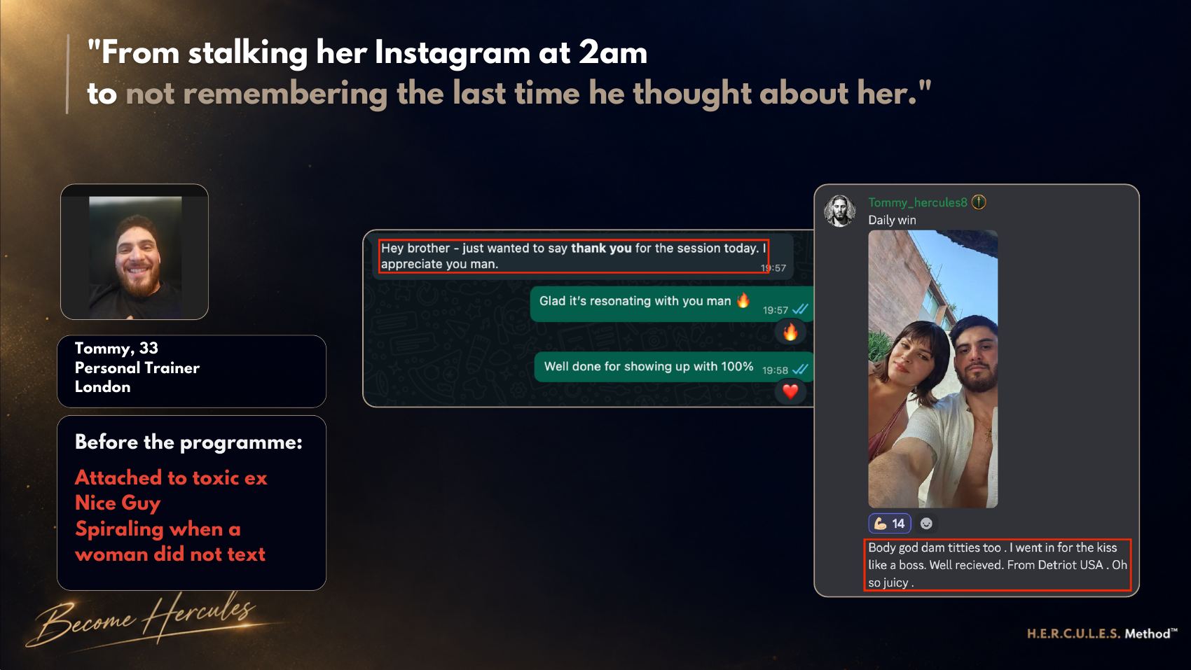 Client transformation story with real messages