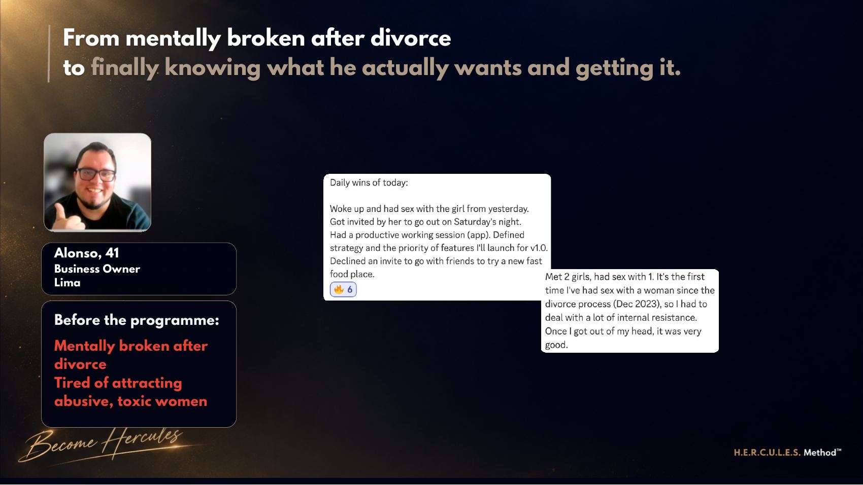 Client transformation story with real messages